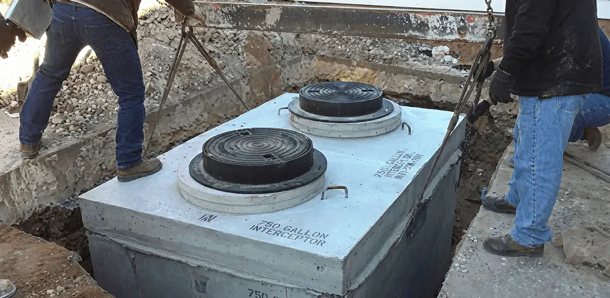 Grease trap installation for a commercial property drainage system in Bakersfield, CA
